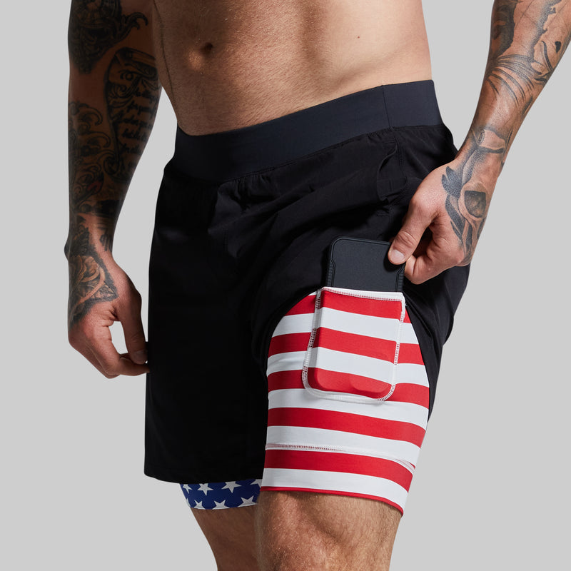 Versatile Short w/ Compression 7" (Black Liberty)