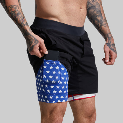 Versatile Short w/ Compression 7" (Black Liberty)