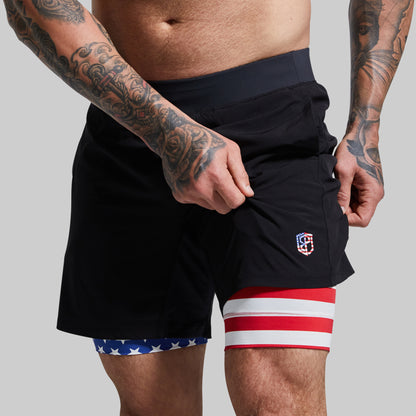 Versatile Short w/ Compression 7" (Black Liberty)