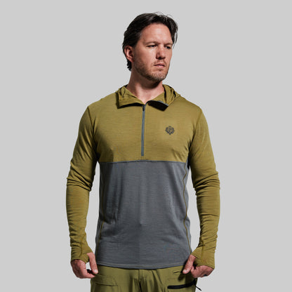 Men's Ridgeline Half Zip Hoodie (Deep Moss)