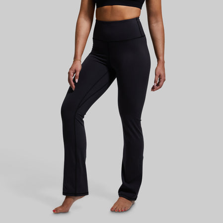 Black Straight Leg Yoga Pants  Black Yoga Tights – Born Primitive