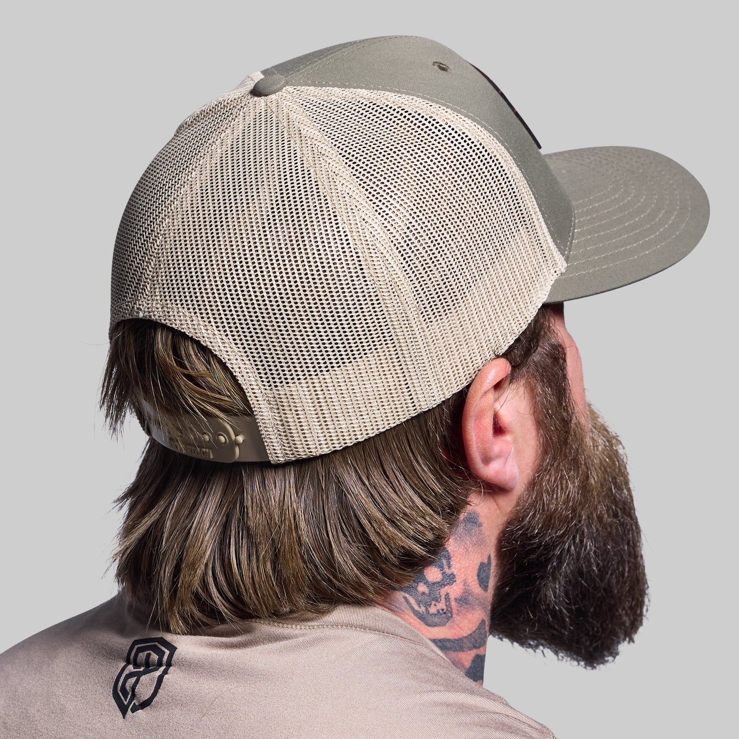 Tactical Light Leather Patch Trucker Hat (OD Green)