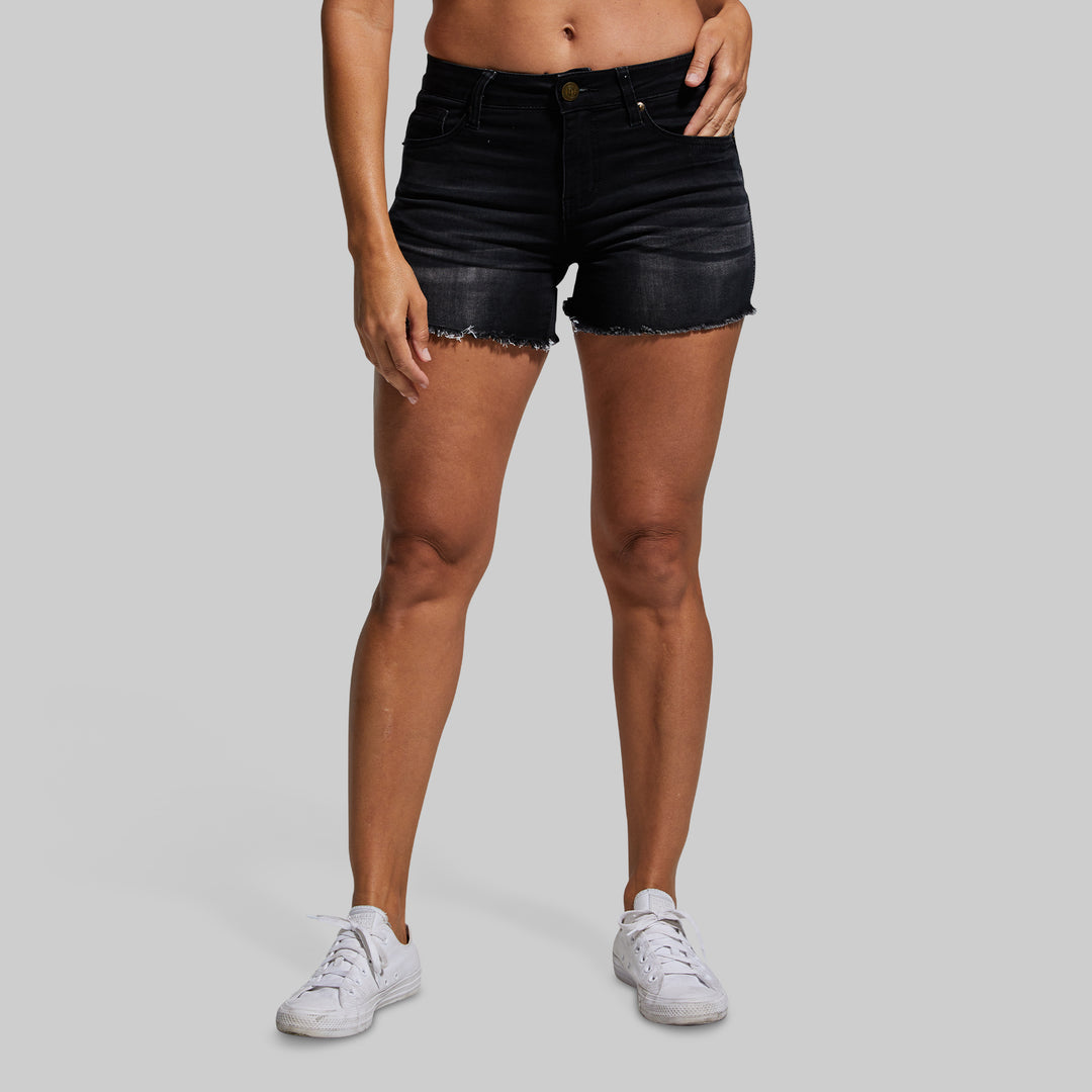 Women s Black Jean Shorts Black Denim Short Shorts Born Primitive