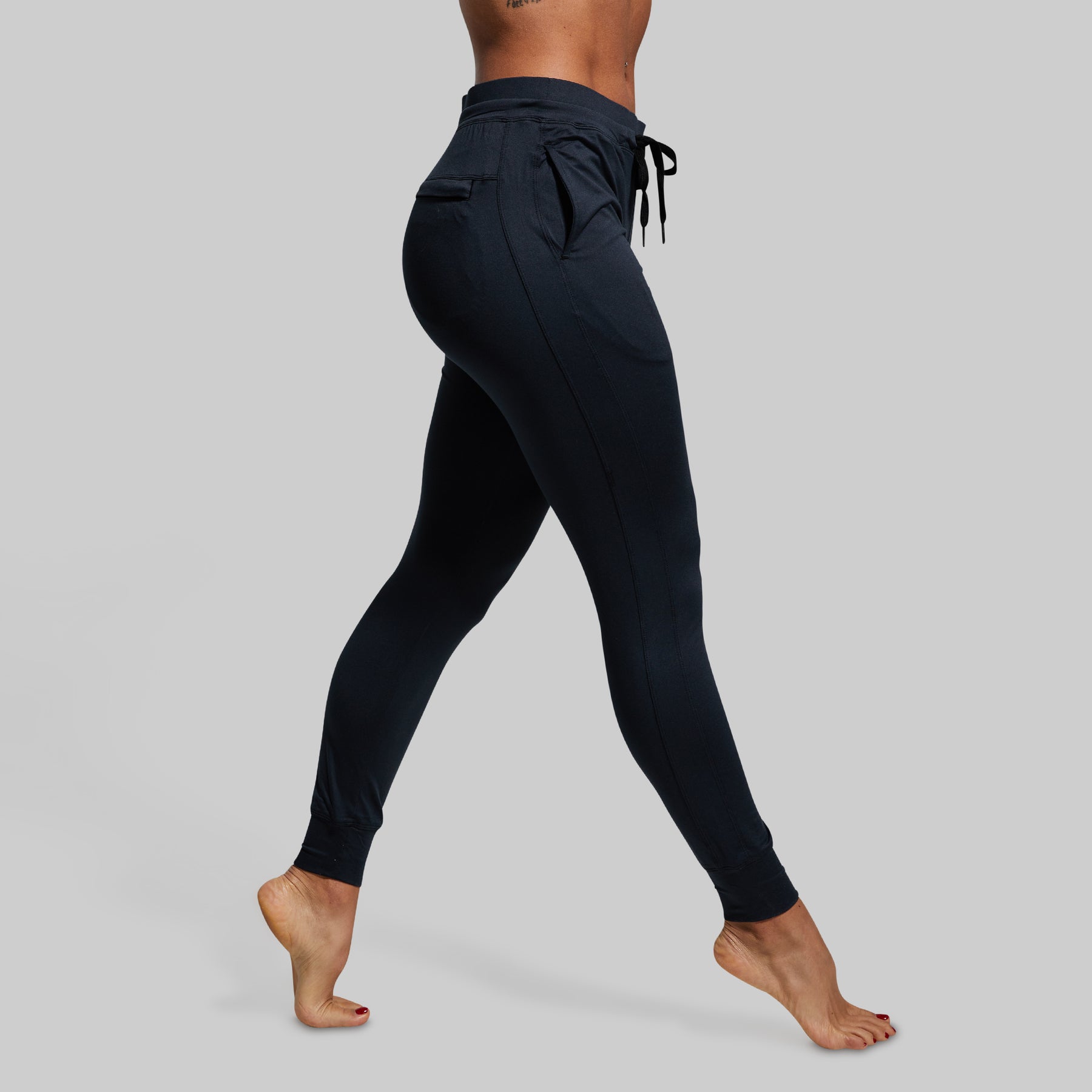 Women's Black Sweatpants  Joggers with Zip Pockets – Born Primitive