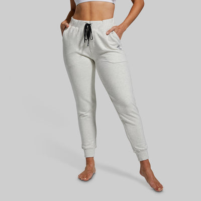 Women's White Joggers with Pockets