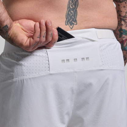 Men's Endurance Short w/ Compression (White)