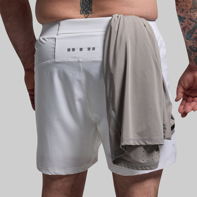 Men's Endurance Short w/ Compression (White)