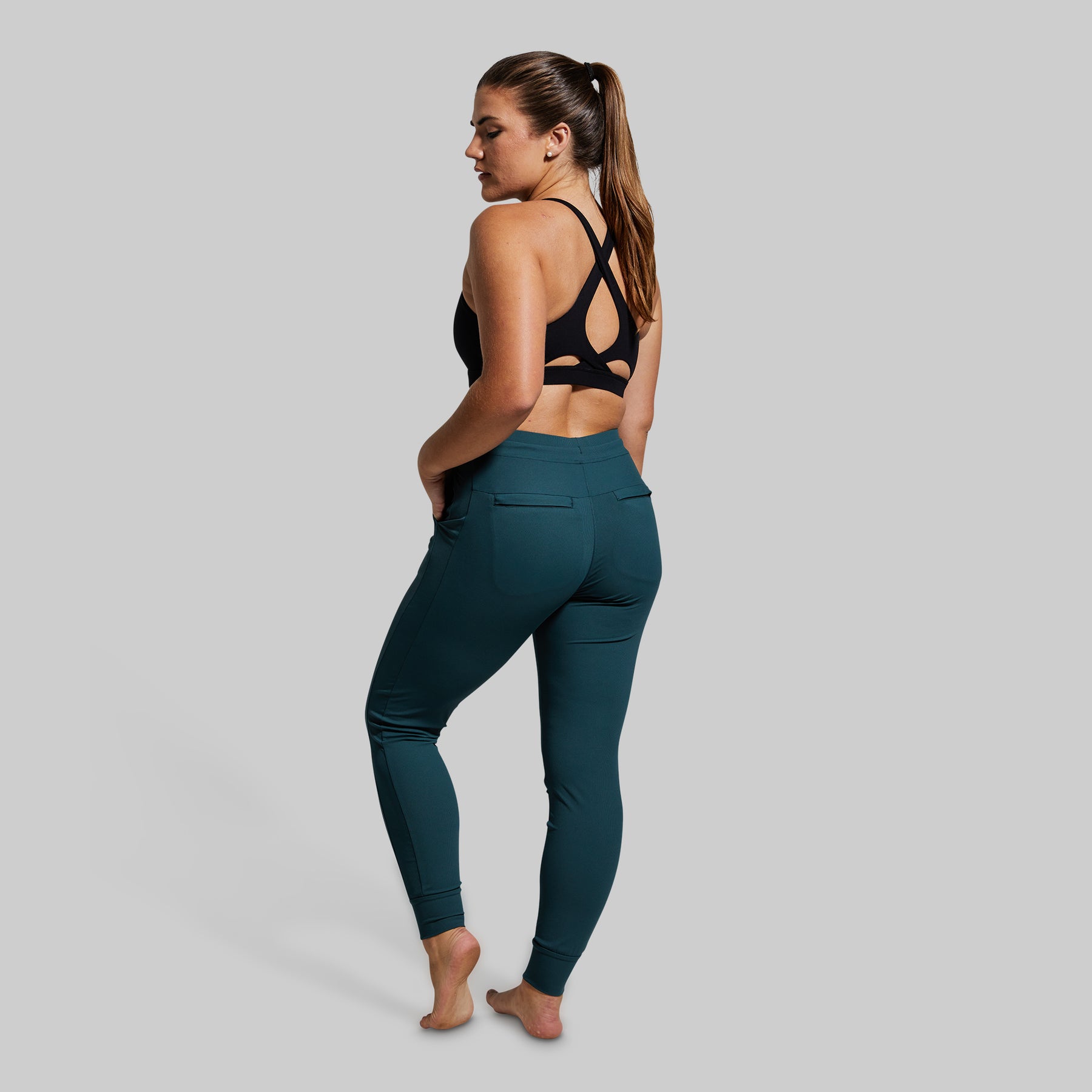Women's Teal Joggers  Joggers with Zip Pockets – Born Primitive