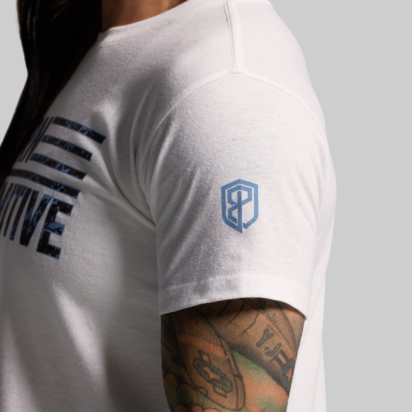 BP Flag Crop Tee (White/Speckle)