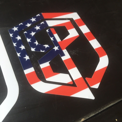 American flag design on a black background