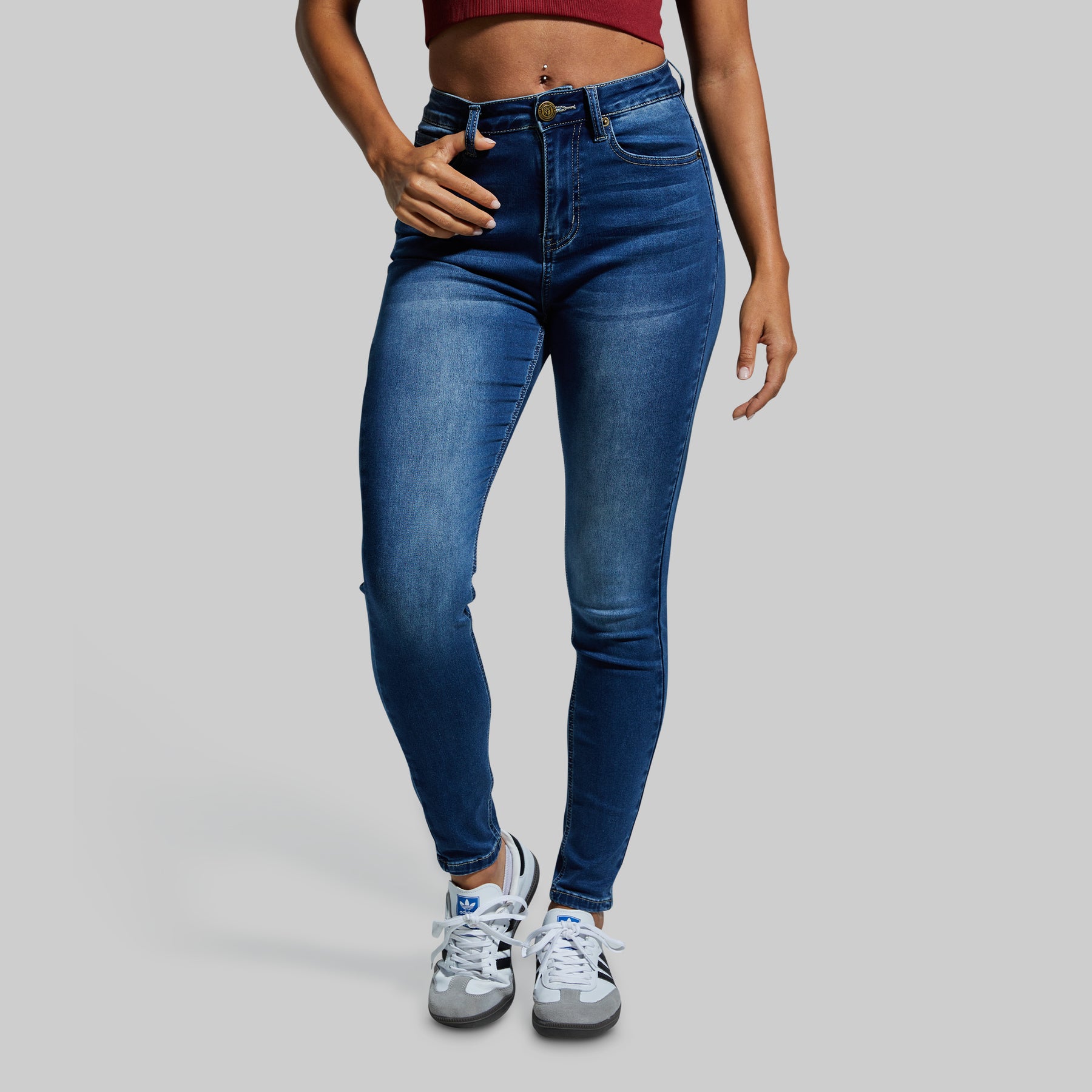 Women's Dark Wash Skinny Jeans  Stretchy Denim Jeans – Born Primitive