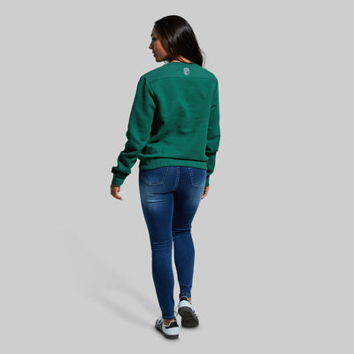 Women's Waffle Crewneck Pullover (Evergreen)