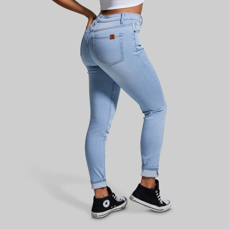 PacSun Eco Light Blue Ripped High Waisted Straight Leg Jeans | PacSun