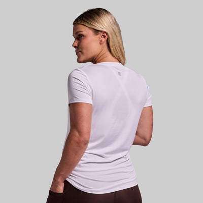 Maternity Athleisure Short Sleeve V-Neck (White)