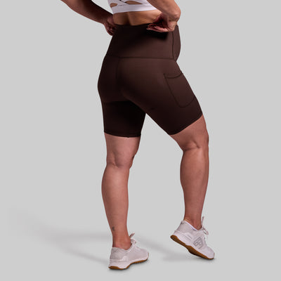 Maternity Biker Short (Dark Brown)