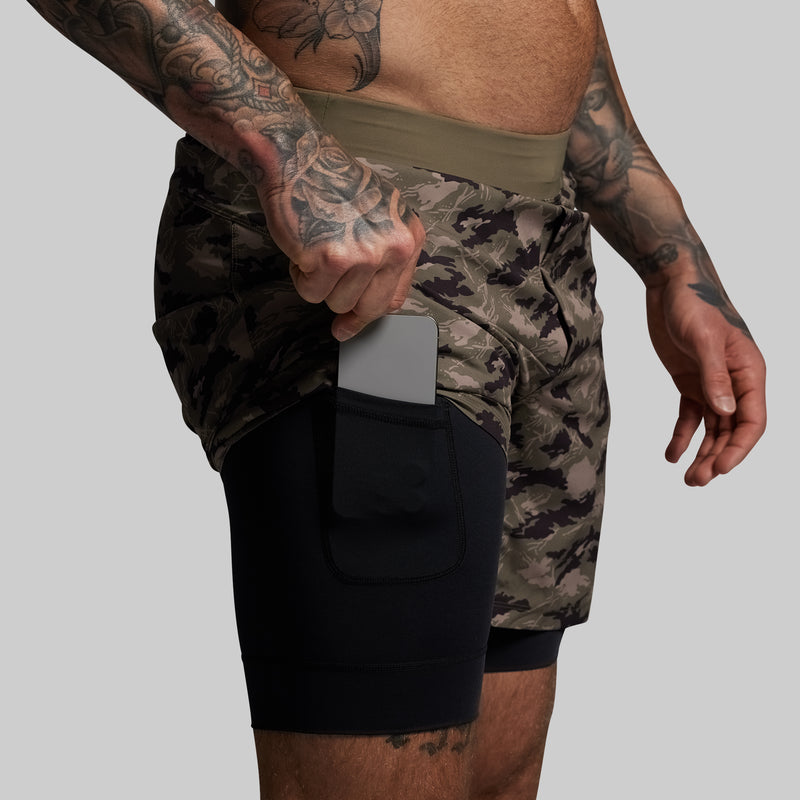 Versatile Short w/ Compression 7" (Mountain Camo)