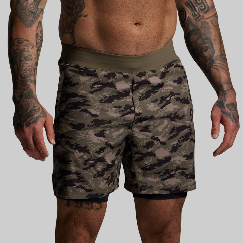 Versatile Short w/ Compression 7" (Mountain Camo)