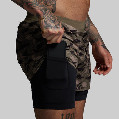 Versatile Short w/ Compression 5" (Mountain Camo)
