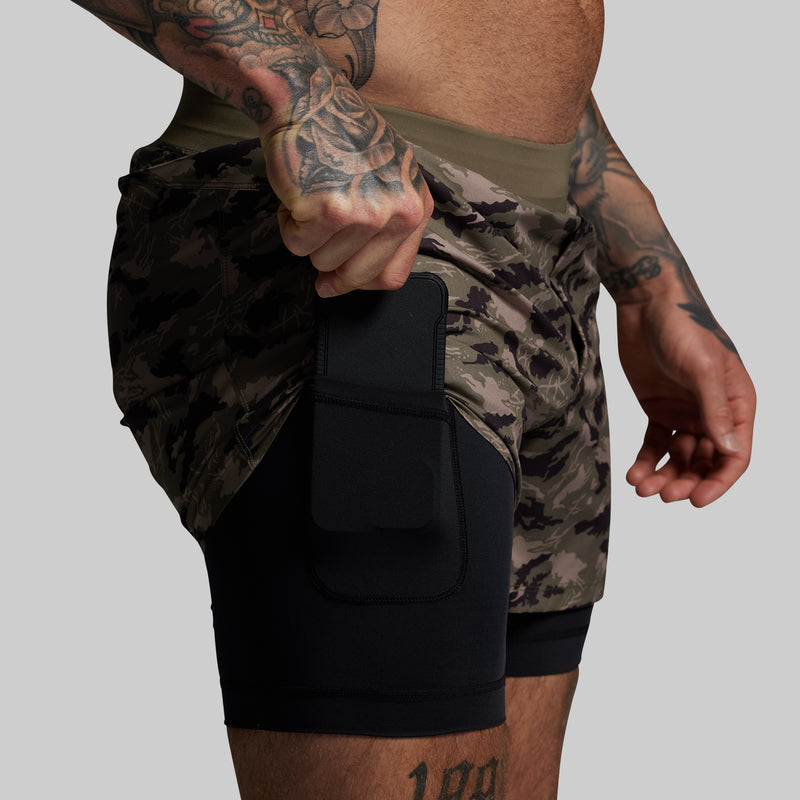 Versatile Short w/ Compression 5" (Mountain Camo)