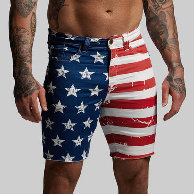 FLEX Stretchy Jort 7" (American Flag)