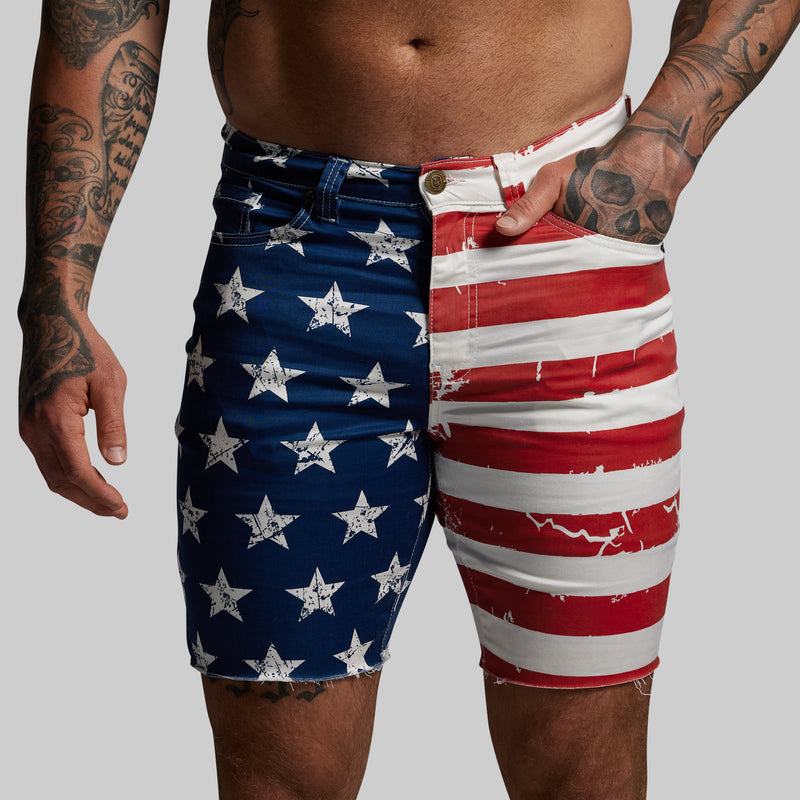 FLEX Stretchy Jort 7" (American Flag)