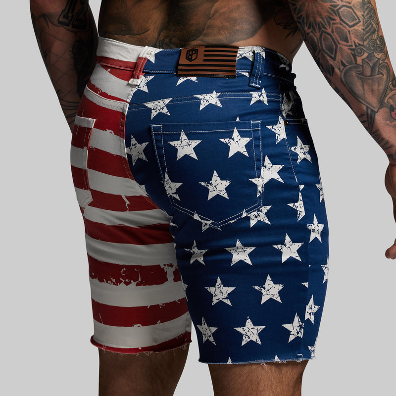 FLEX Stretchy Jort 7" (American Flag)