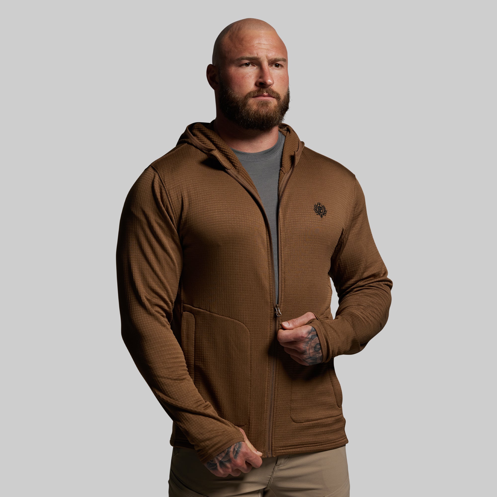 【MLVINCE】KNIT ZIP HOODY / BROWN / パーカー Quiver Full Zip Hoodie 2.0 (Coyote Brown) – Born Primitive