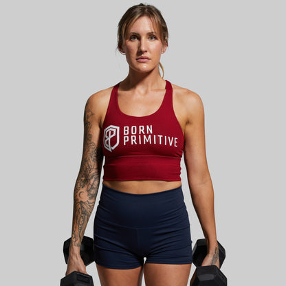 Crossfire Original Sports Bra (Brand Strength-Wine)