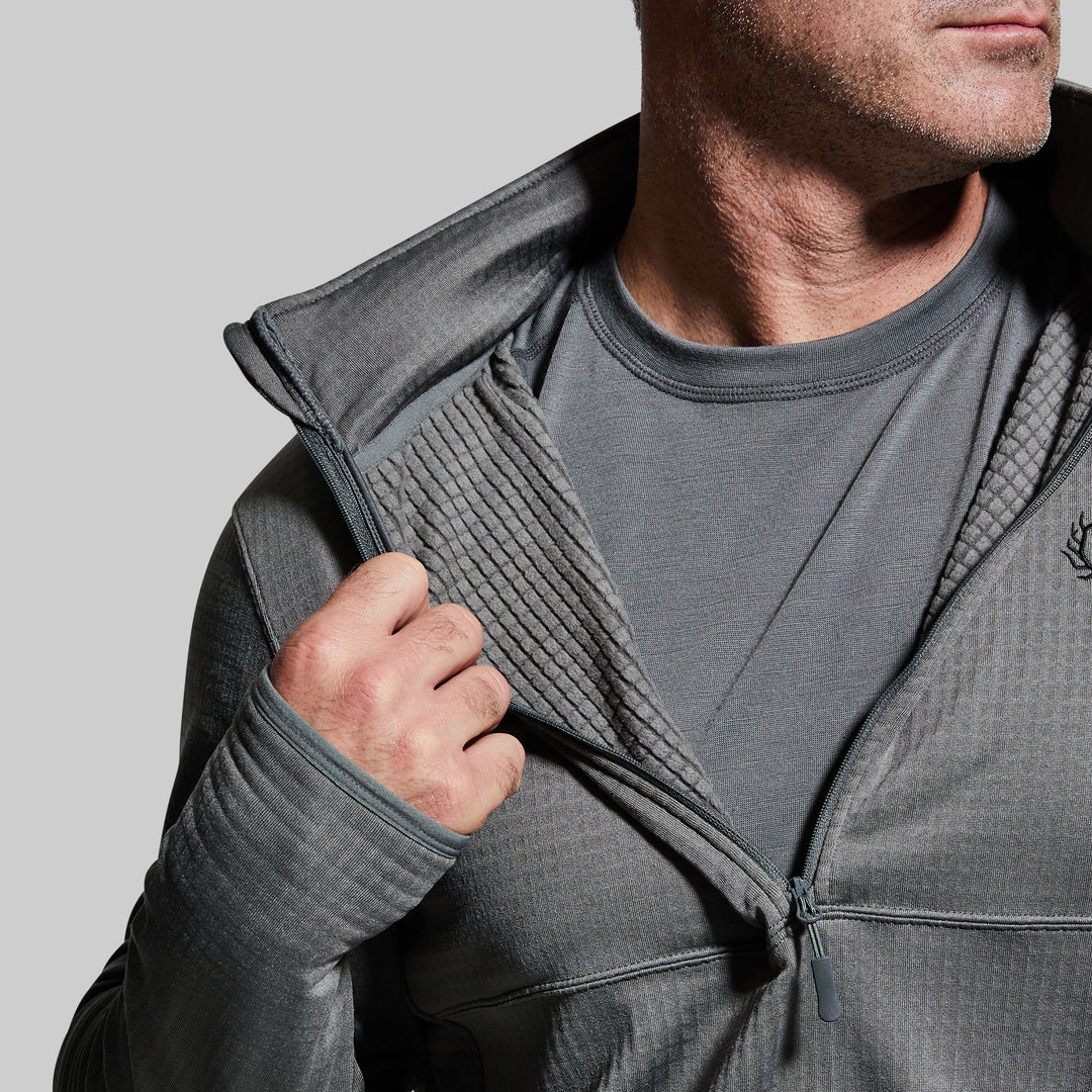 Men's Quiver Half Zip Hoodie - Wolf Grey