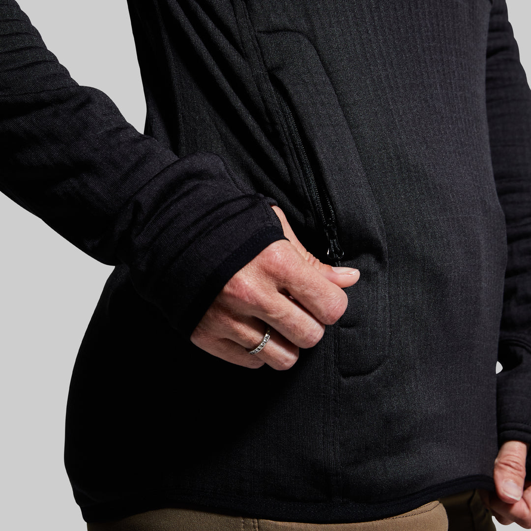 m.u×PRE_quilting pullover Custom Embroidered Ladies Boxy Quarter Zip Pullover