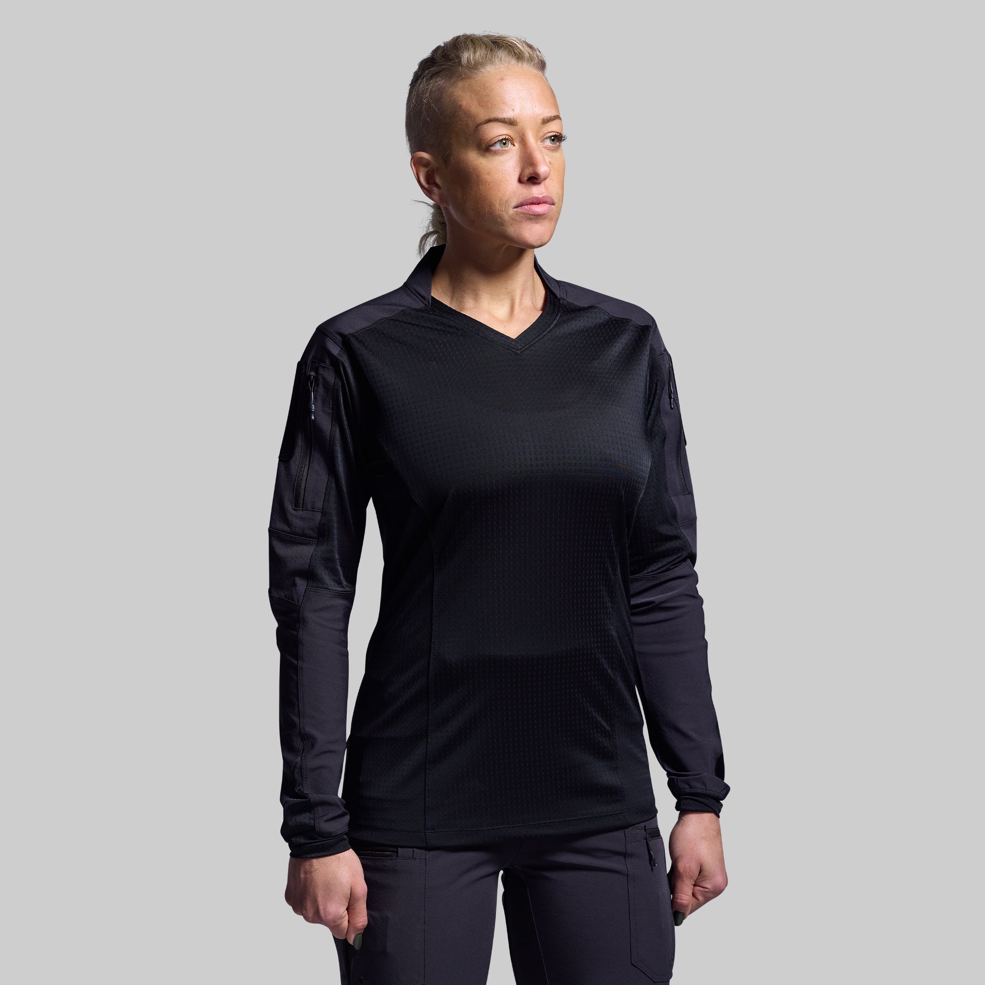 Women's Long Sleeve Op Top Pro (Black) – Born Primitive