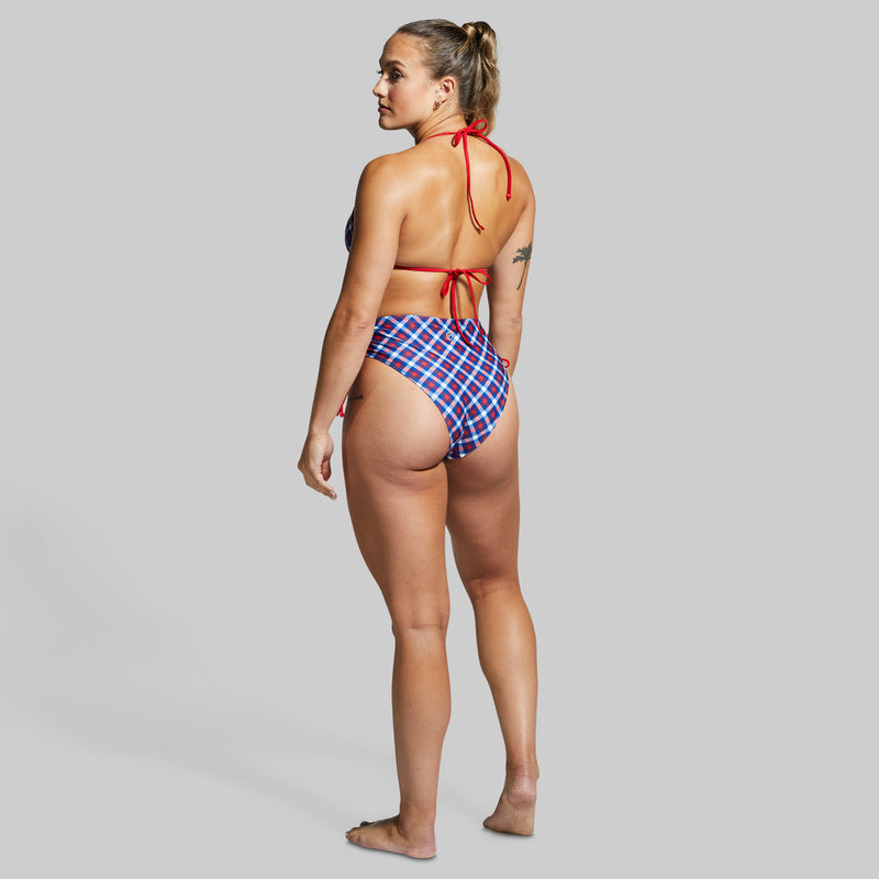 Triangle Bikini Top (Patriotic Plaid)