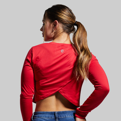 Cross You Off Cropped Long Sleeve (Lava)