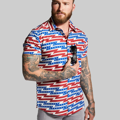 Voyager Button Up (Patriotic Flash)