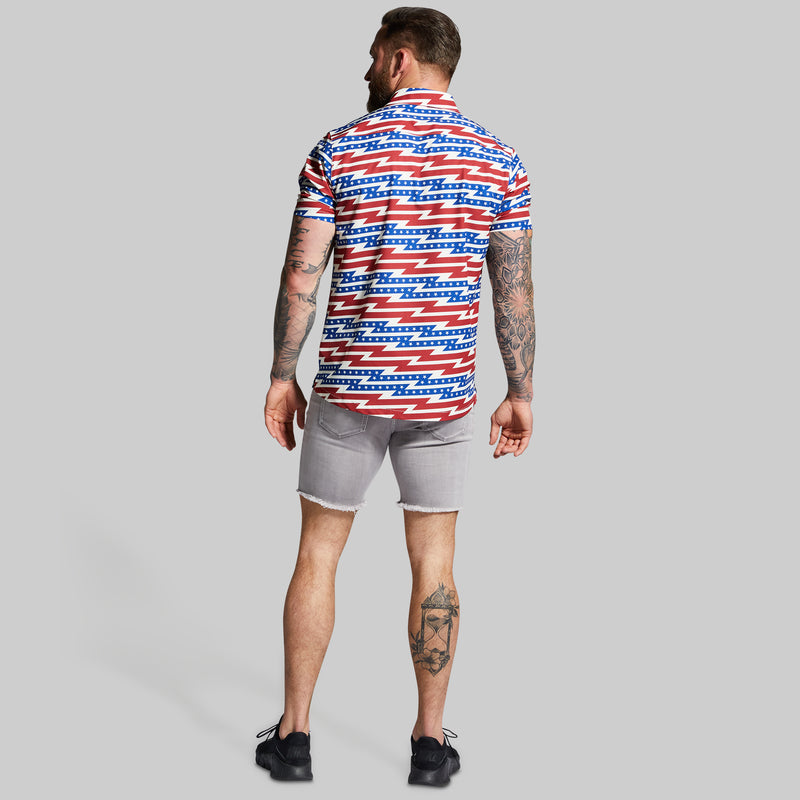 Voyager Button Up (Patriotic Flash)