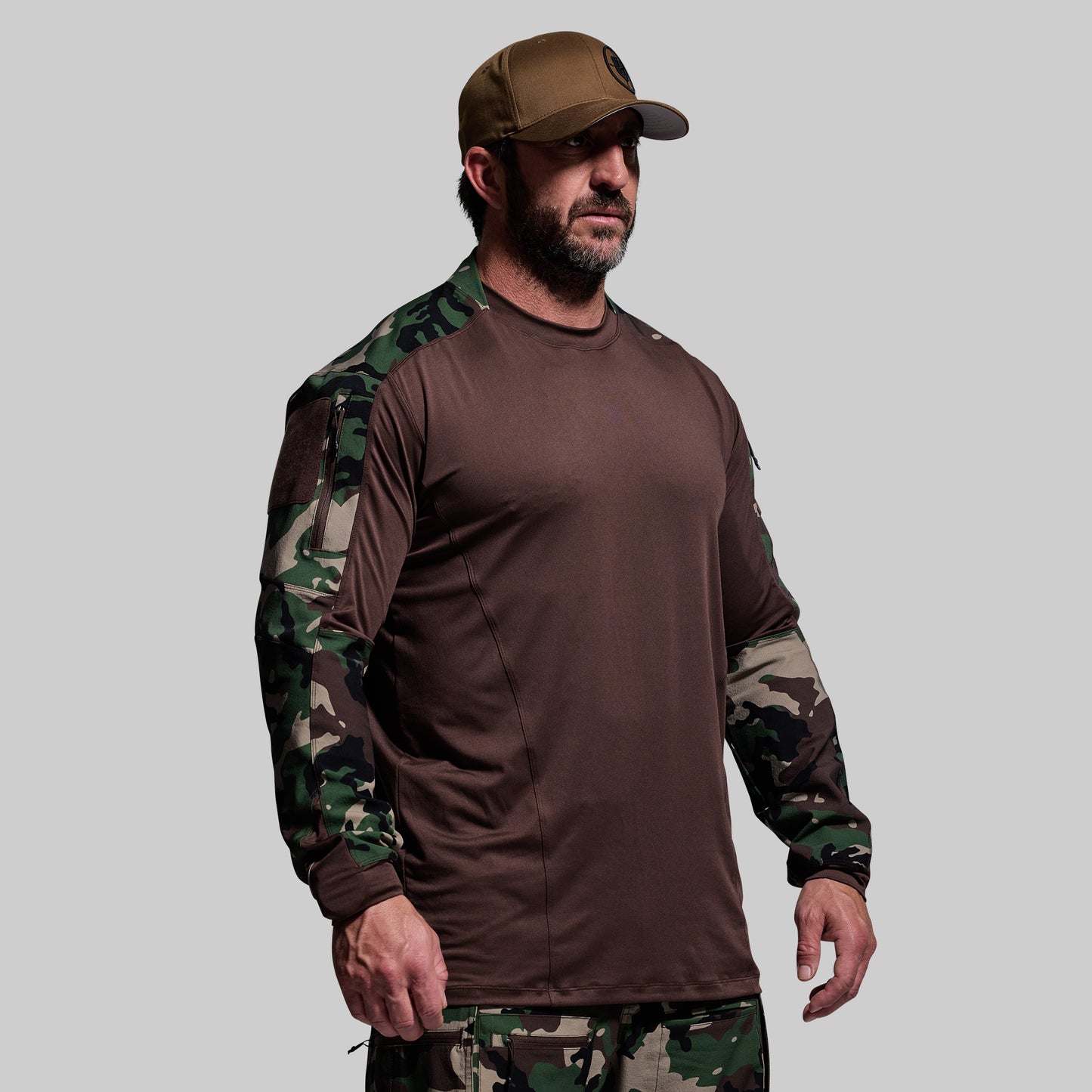 Long Sleeve Op Top (Brown/Woodland)