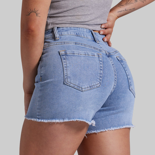 FLEX Stretchy Jean Short (Pebble Blue)
