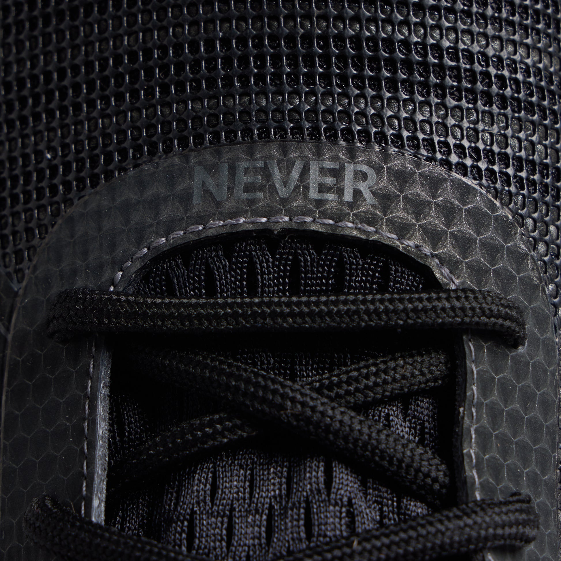 Women's 9/11 Savage 1 training shoe close-up with NEVER hook-and-loop strap detail