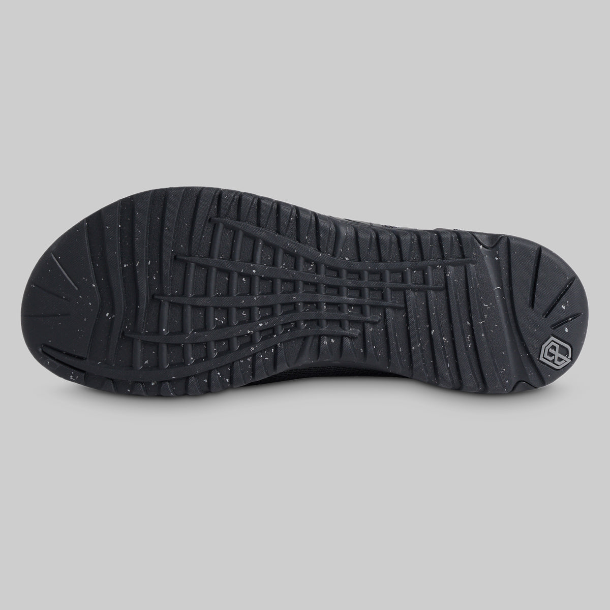 Black rubber outsole of the men's 9/11 Savage 1 training shoe