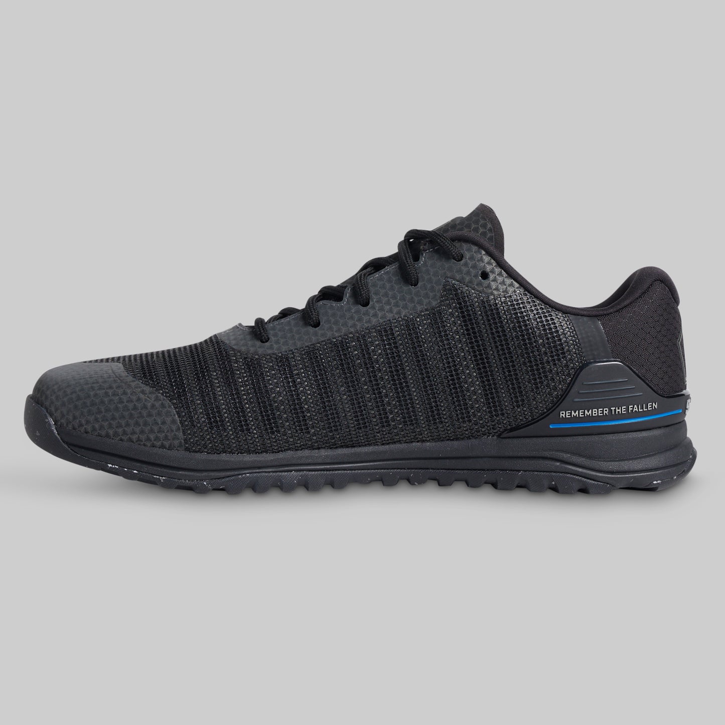 Men's metal grey 9/11 Savage 1 training shoe, inner side with Remember the Fallen detail