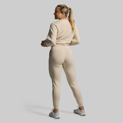 Lounge Lux Cropped Pullover Set (Oatmeal)