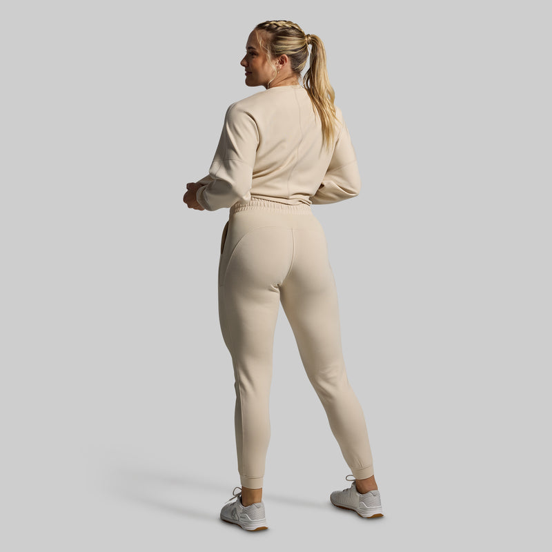 Lounge Lux Cropped Pullover Set (Oatmeal)