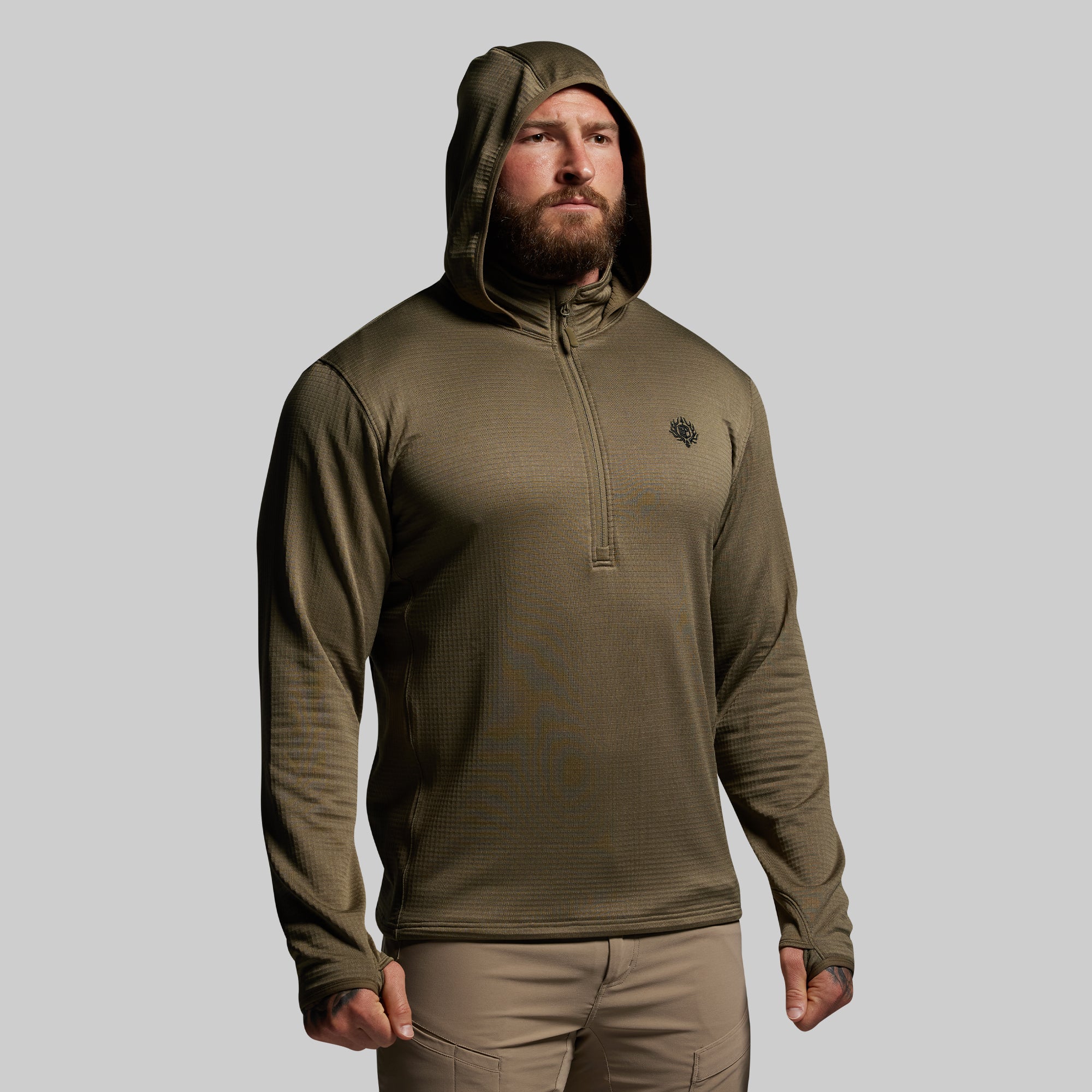 Quiver Half Zip Hoodie 2.0 (OD Green) – Born Primitive