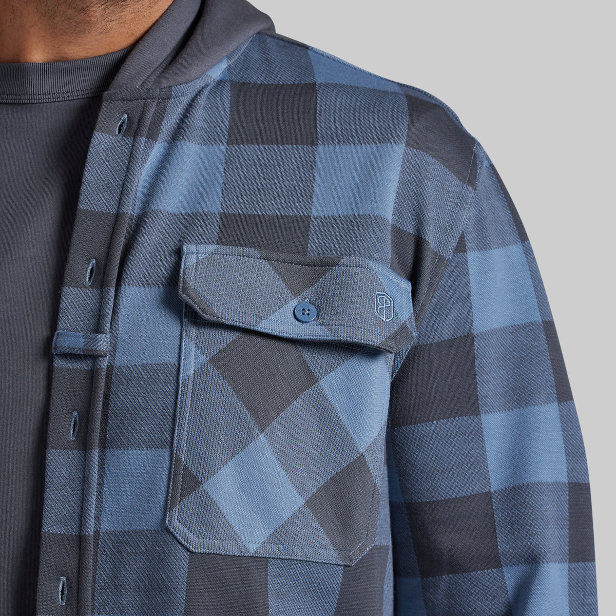 Hooded Woodsman Stretchy Flannel (Overcast)