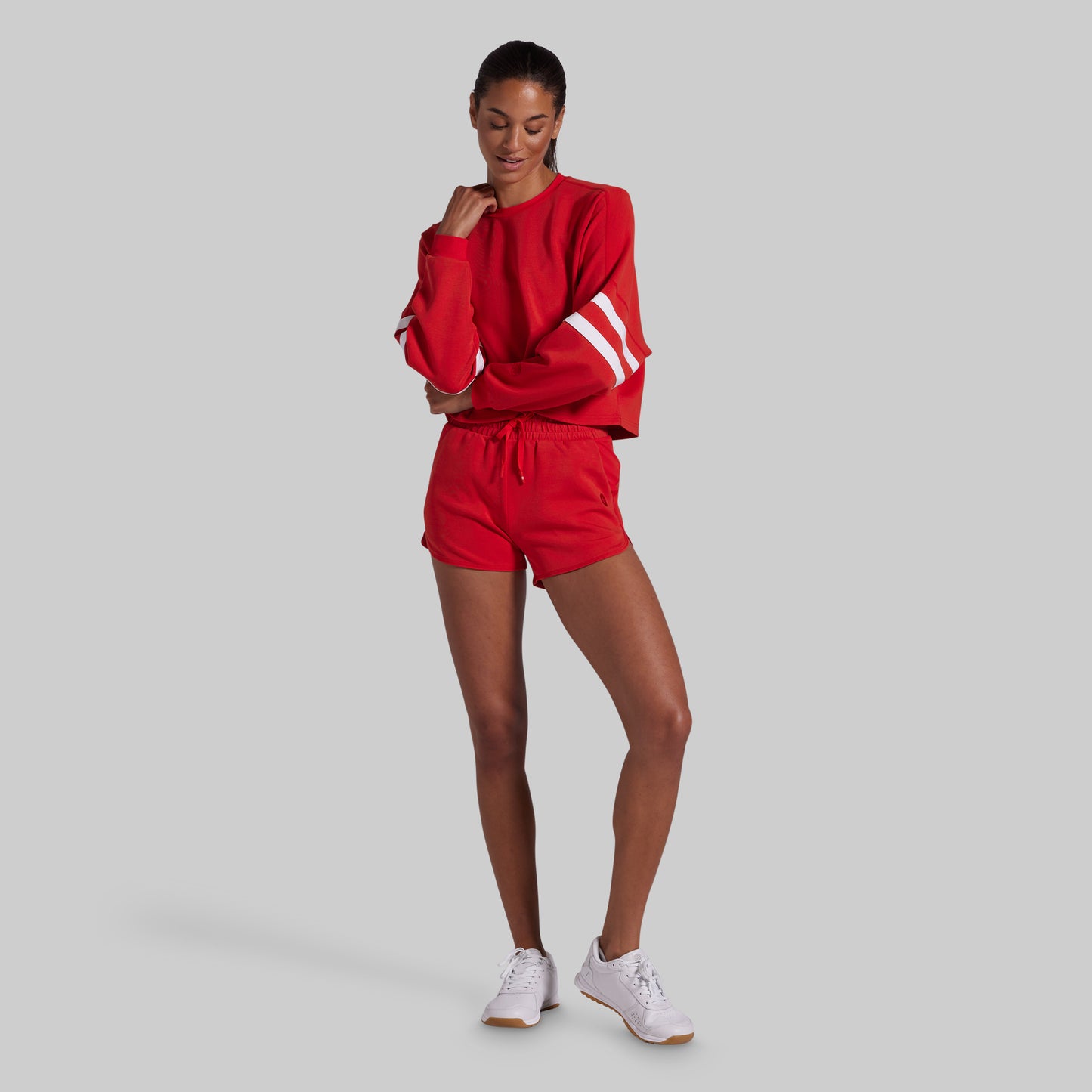Lounge Lux Varsity Cropped Pullover (Regal)