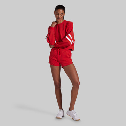 Lounge Lux Varsity Cropped Pullover (Regal)