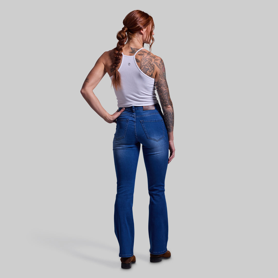【COLOR iN ID】Egg hole bootcut easy pants FLEX Stretchy Mid-Rise Boot Cut Jean (Mid Wash) – Born Primitive
