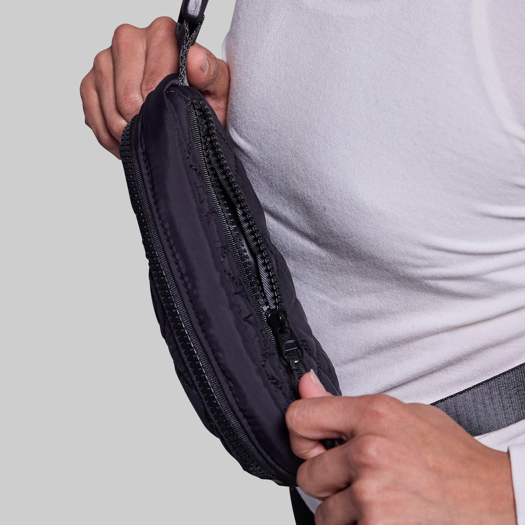 Adventure Awaits Quilted Belt Bag (Black) – Born Primitive