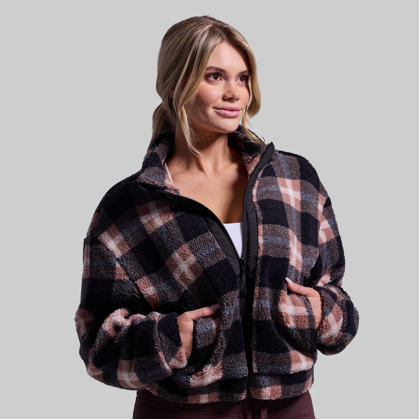 Women's Cropped Fleece Jacket (Kettle)