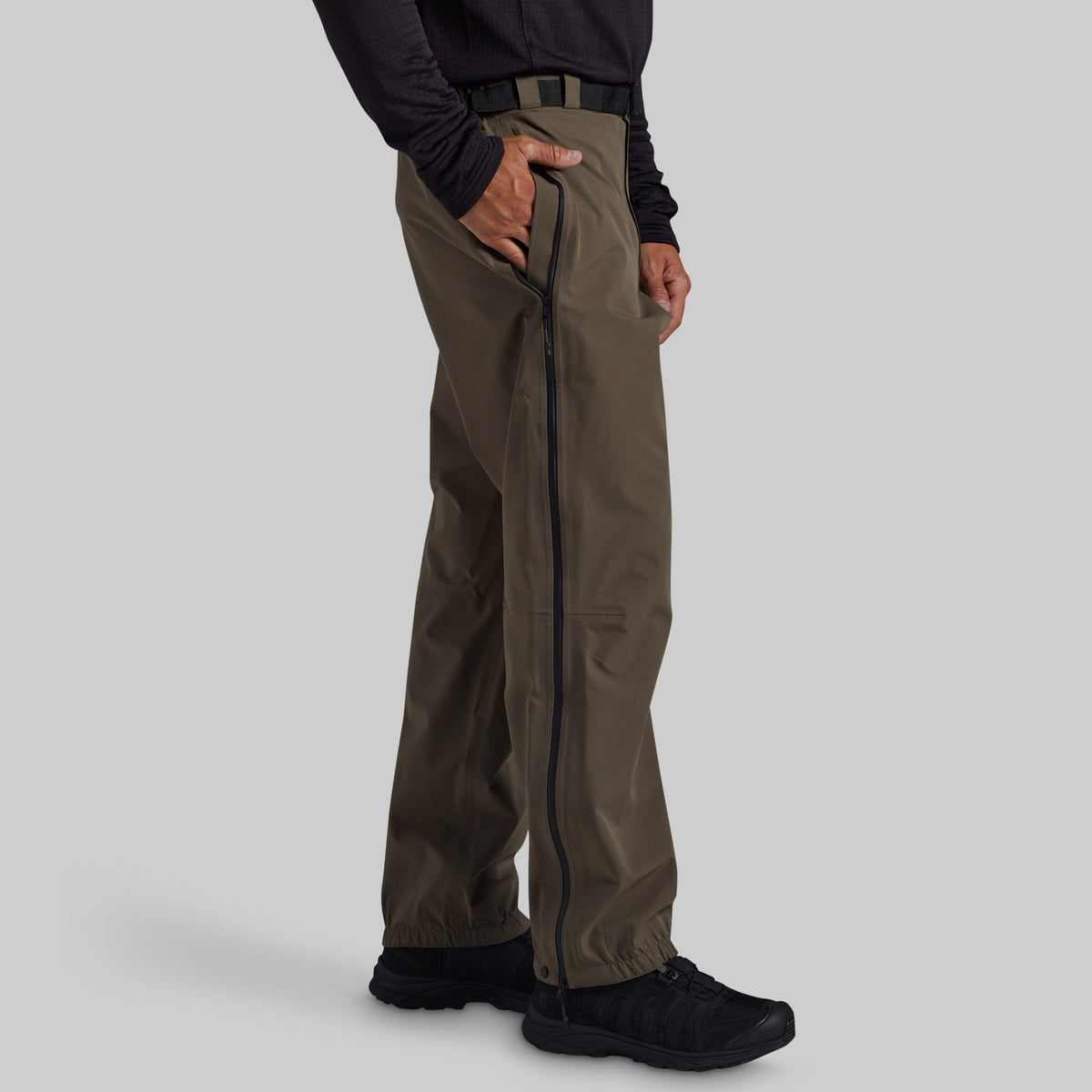 Side view of Ranger Green Mission FLEX Rain Pant 2.0
